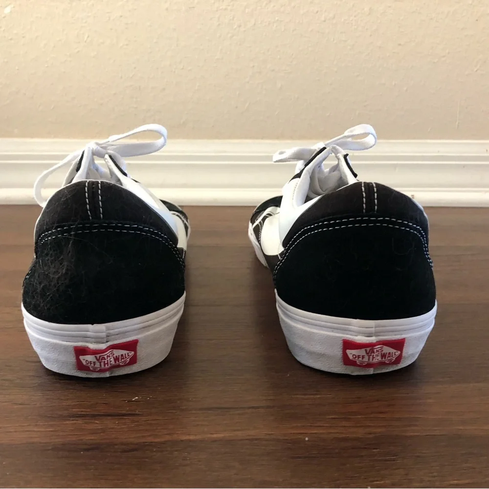 VANS Old Skool Warp Black & White Mens Sneakers Suede Canvas Low Top Shoes Sz 12 - Picture 4 of 8